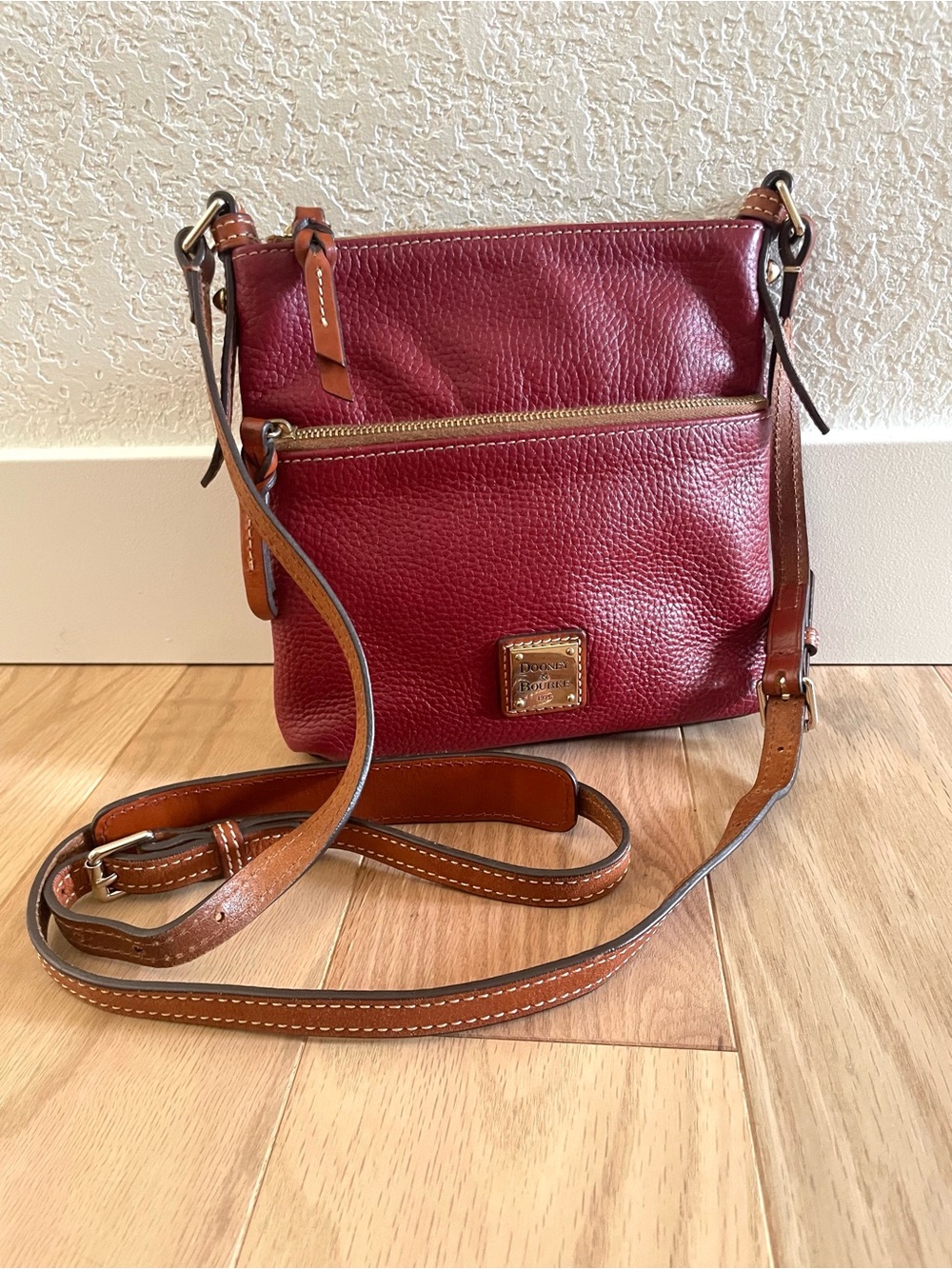 Dooney & Bourke Dillen Leather Crossbody in Red Burgundy Fall Fashion